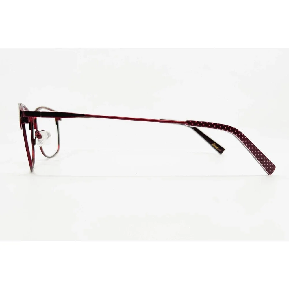 ED Ellen DeGeneres Eyeglasses Womens Burgundy Touro MBURG Polka Dot 54-15-140